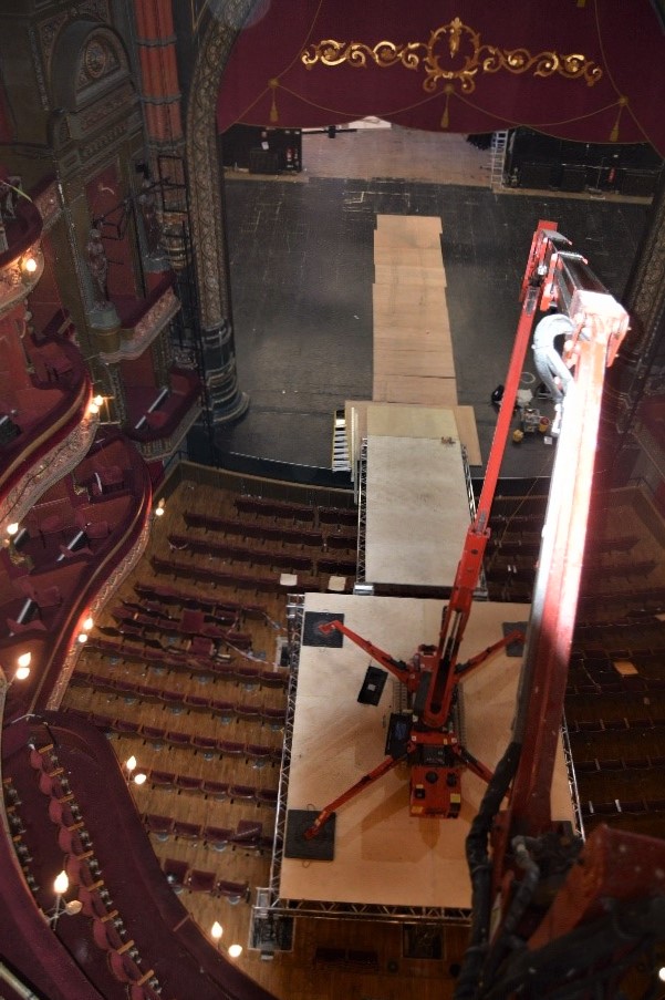 Use of mobile elevated platforms in Theatres