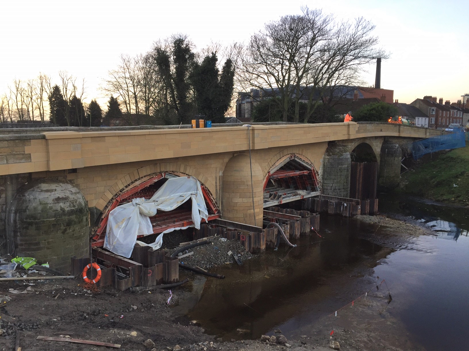 Tadcaster Bridge Rebuilt with Hydraulic Lime Reopened Today.