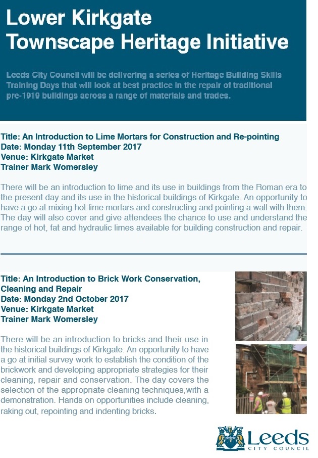 Free Heritage Training in Leeds City Centre